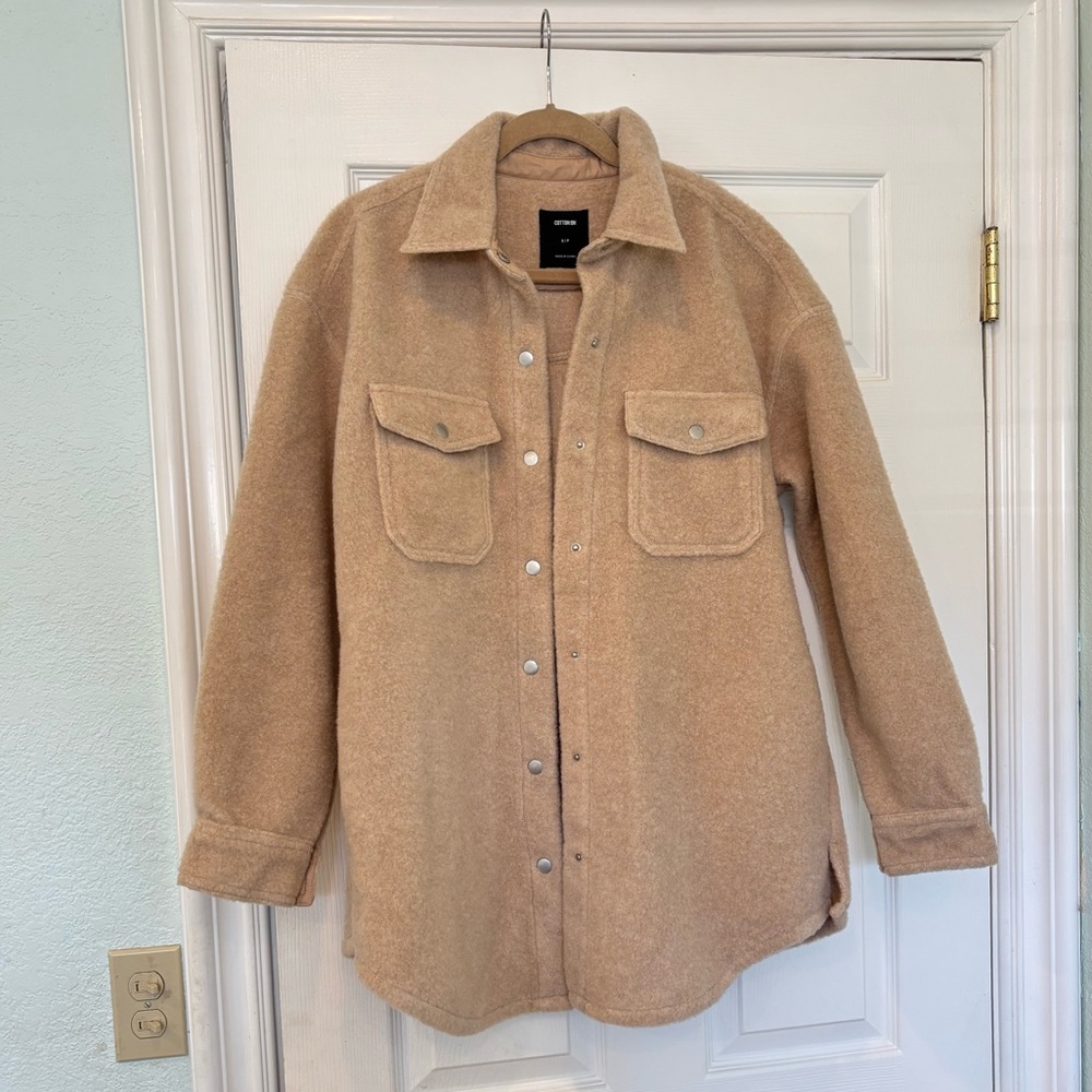 Women's Cream Shacket - Button Front - Picture 4 of 5